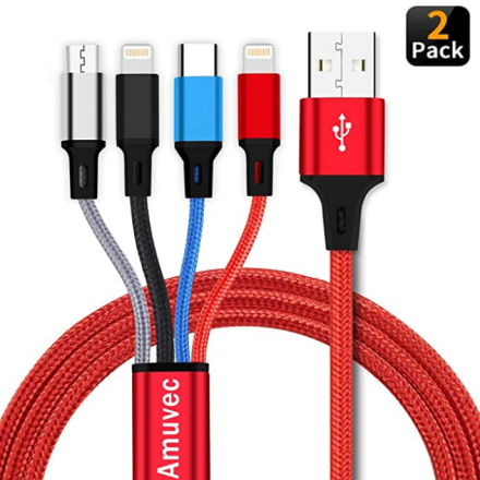 Amuvec Multi USB Charging Cable 3A, 4 in1